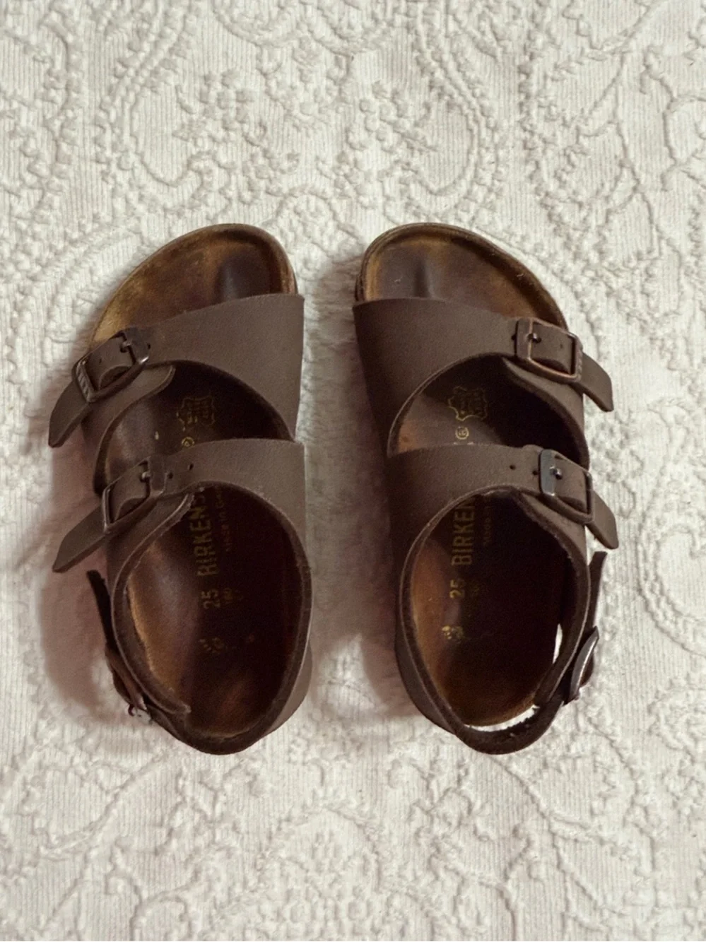 Birkenstock Size 25/7-7.5 Toddler Kids Dark Brown Sandals